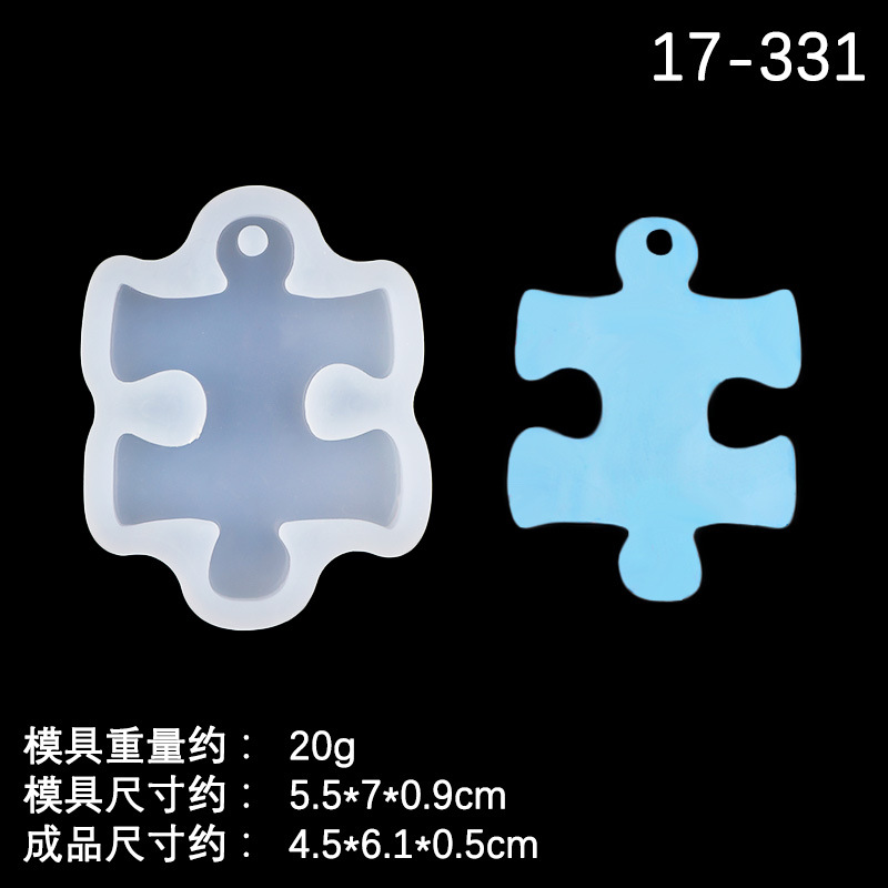 Creativo amor rompecabezas espejo llavero epoxi molde de silicona pastel de San Valentín galleta molde de decoración de chocolate