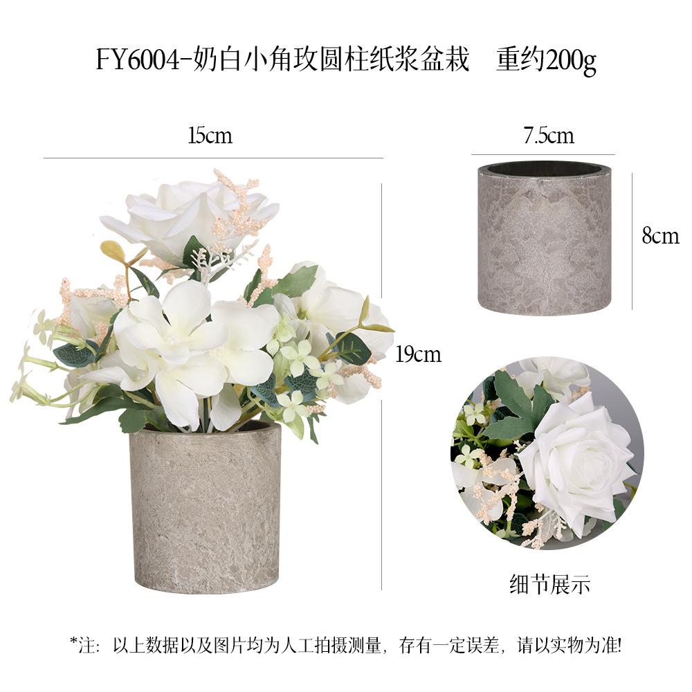 Más de 240 combinaciones populares de macetas con plantas verdes artificiales, decoraciones para el hogar, flores artificiales, bonsáis cilíndricos de pulpa de papel.