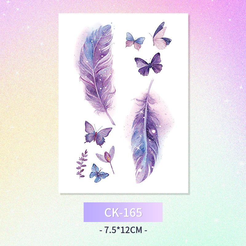 Glitter mariposa cara pegatinas tatuaje pegatinas hadas lavable impermeable de larga duración lindo unicornio ciervo Luna Estrella Planeta