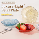 跨境轻奢食品级PET果盘网红果盘家用塑料盘茶水盘点心盘吐骨碟子