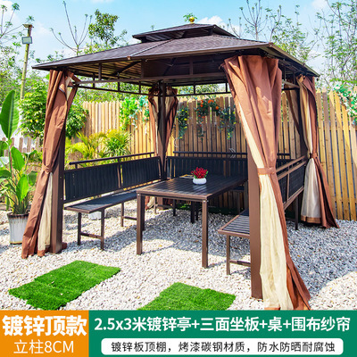 Pabellón al aire libre Villa patio hierro jardín toldo al aire libre nuevo estilo chino techo ocio granja pabellón