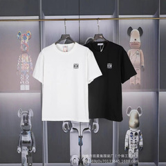 外贸夏季罗依薇t恤潮牌休闲圆领刺绣明星同款短袖港风T恤休闲百搭