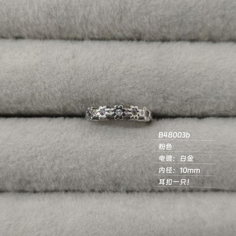 环保铜耳饰甜酷花朵微镶锆石耳扣养耳洞黄金耳圈小众高级感耳环|undefined
