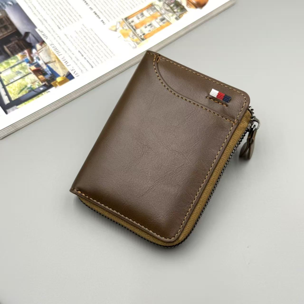 Bolsejas de moda multifuncional para hombres en venta caliente en el comercio exterior bolsas de almacenamiento de tarjetas bancarias en stock billetera con cremallera vertical