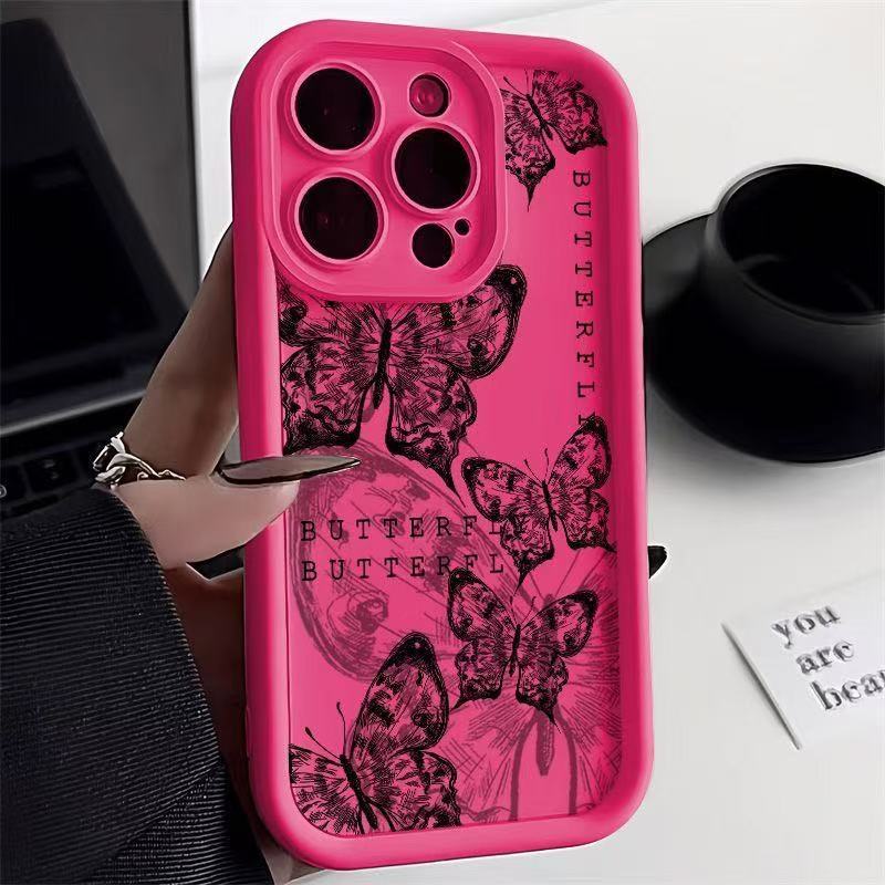 Mariposa retro para iPhone 16pro funda para teléfono móvil Apple 15 anti-caída 14 Japón y Corea del Sur 13promax nuevo 12x