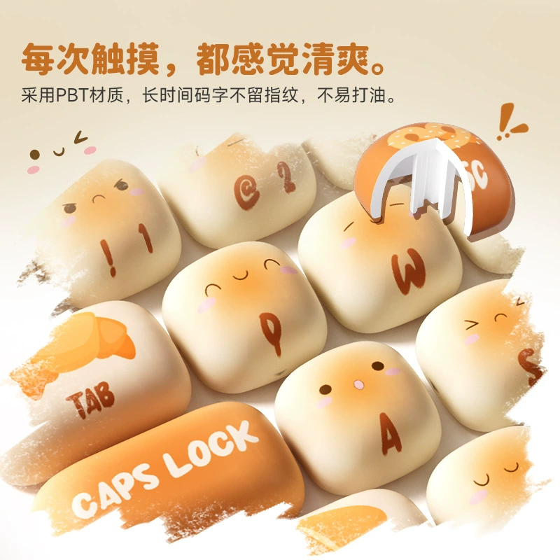 Ключ cap (caps) с темой паровой булочки Мэджик Х Акко, милый характер, клава с кросс-распайкой, сублямация