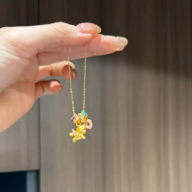 s925纯银珐琅甜梦独角兽项链女吊坠高级感轻奢风马卡龙可爱锁骨链