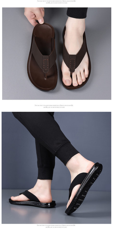 Dép xỏ ngón nam chống trượt, dép kẹp ngón đi biển và đi chơi hằng ngày — CS9806 màu nâu, CS9806 màu đen chi tiết 16