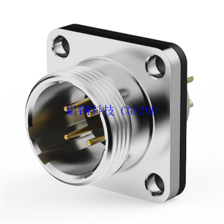 WS16K5TQѹ�Ӻ��ղ���2-Hole flange panel receptacle with cap