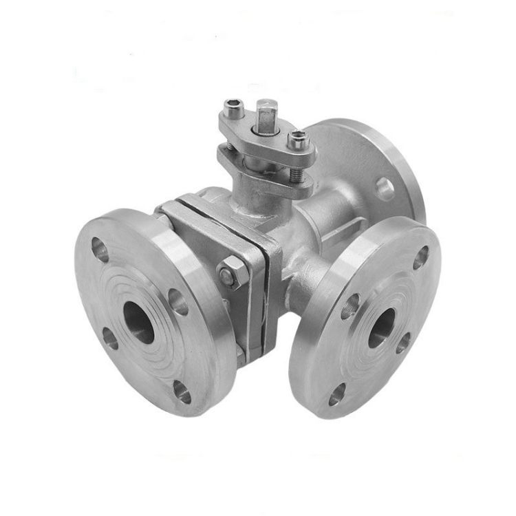 Q44F-16P三通法兰球阀 不锈钢304法兰球阀 气动三通法兰