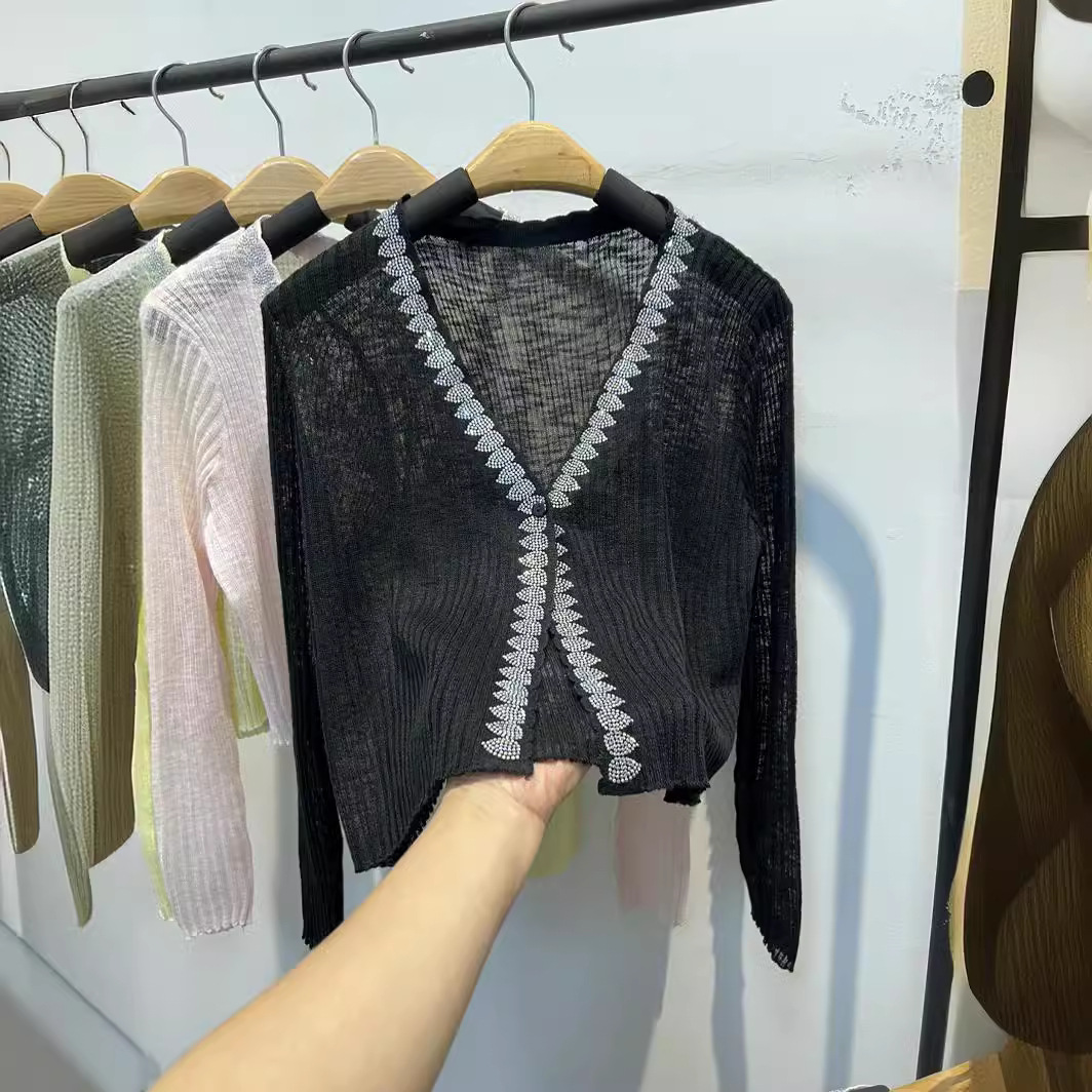 Internet Celebrity Slim Elegant Fashion Cardigan Summer Top Sunscreen Cardigan Breathable Knitting Trendy Elegant Women's Clothing Factory