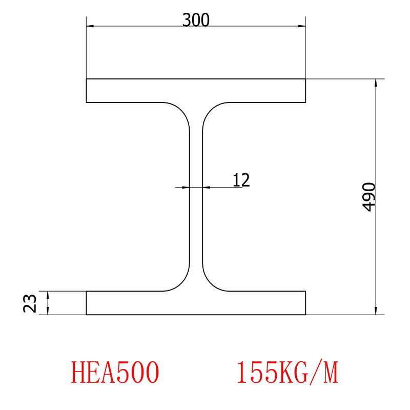 欧标H型钢HEA500IPBL500规格490*300*12.0*23性能解析