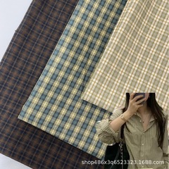 スポット先染めチェック柄シャツ生地ドレス春夏チェック柄子供服帽子バッグアクセサリーチェック柄生地