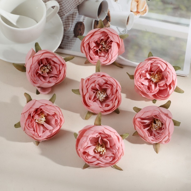 仿真花奥斯丁茶花朵簪花材料diy头饰发饰婚庆布景花墙仿真玫瑰|undefined