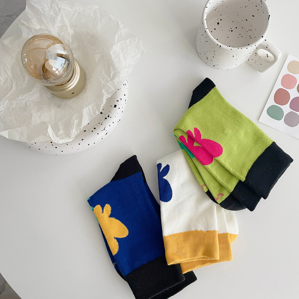 Femmes Décontractée Fleur Coton Crew Socks Une Paire display picture 6