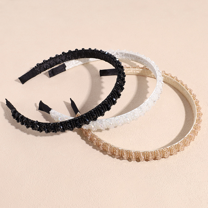 Solid Color Pattern Sweet Solid Color Artificial Crystal Hair Band