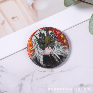3D Animation Peripheral Rigu Cartoon Double Flash Reflective and Changeable Butterfly Grating Bar Badge Personalized
