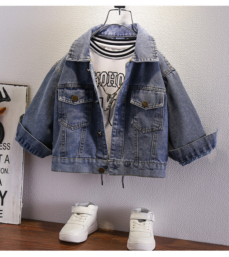 Cappello da orsacchiotto con schiena da bambino in corda 2024 Primavera e autunno Nuovo giubbotto in denim per bambini_voghion.com