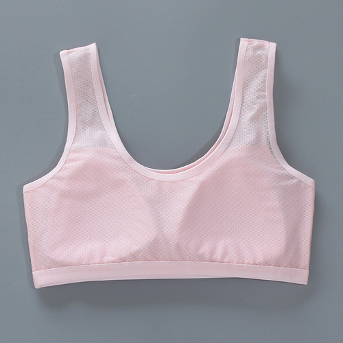 Children's vest summer breathable mesh bra for elementary school students, middle-aged children and girls, chest straps, pure cotton