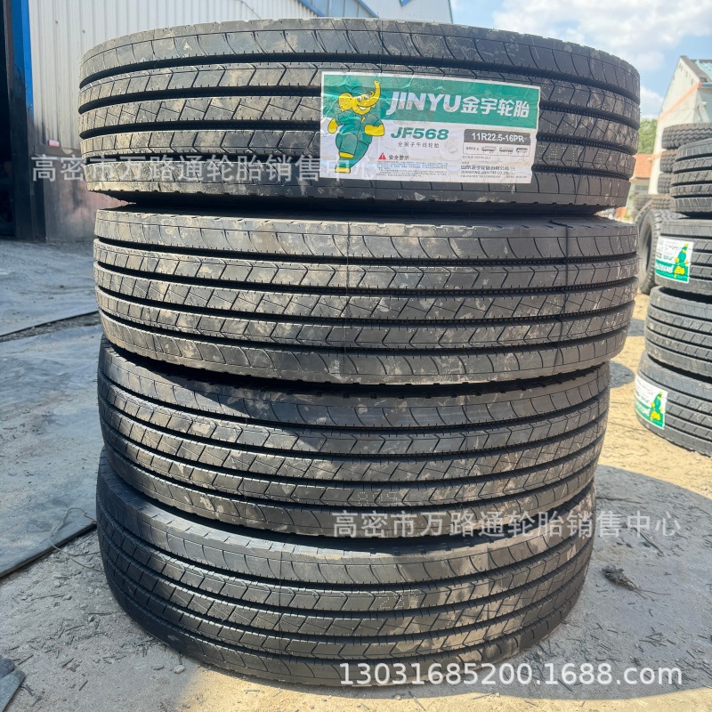 Jinyu camión neumático de autobús 11r22.5 315 / 80r22.5 curva de tres líneas de acero completo 385 / 65 / 11 / 12