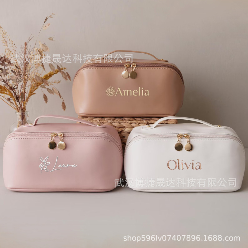 etsy embroidered personalized cosmetic bag travel cosmetic bag large capacity high-end cosmetic bag wash bag
