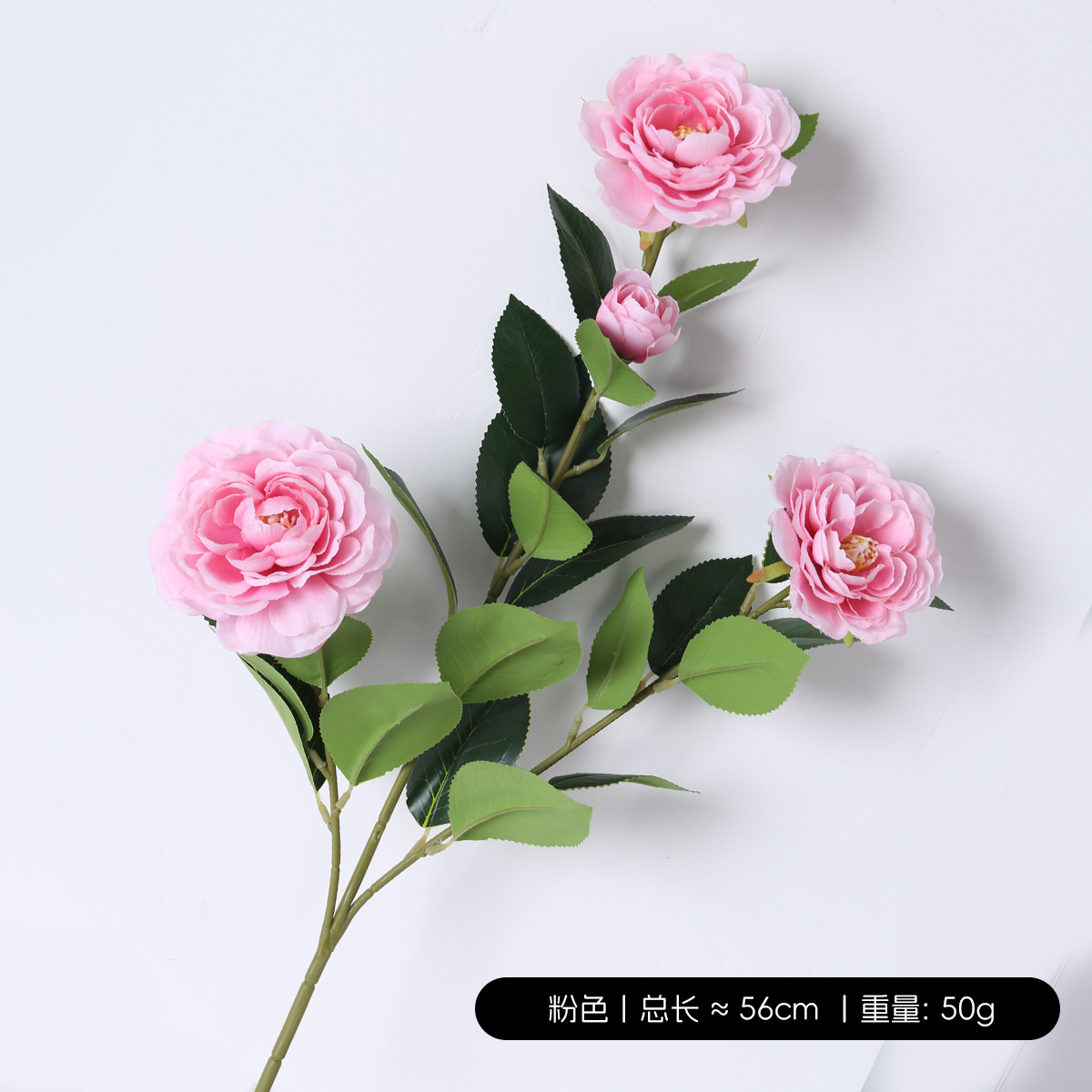 Simulación de camélia de cabeza larga ramas gardenia mesa de comedor sala de estar decoración de flores falsas árboles paisajismo props de fotografía