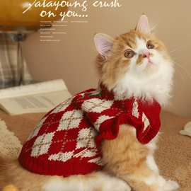 猫咪衣服新年的猫猫布偶喜庆冬季毛衣宠物冬天狗狗小猫保暖狗过介