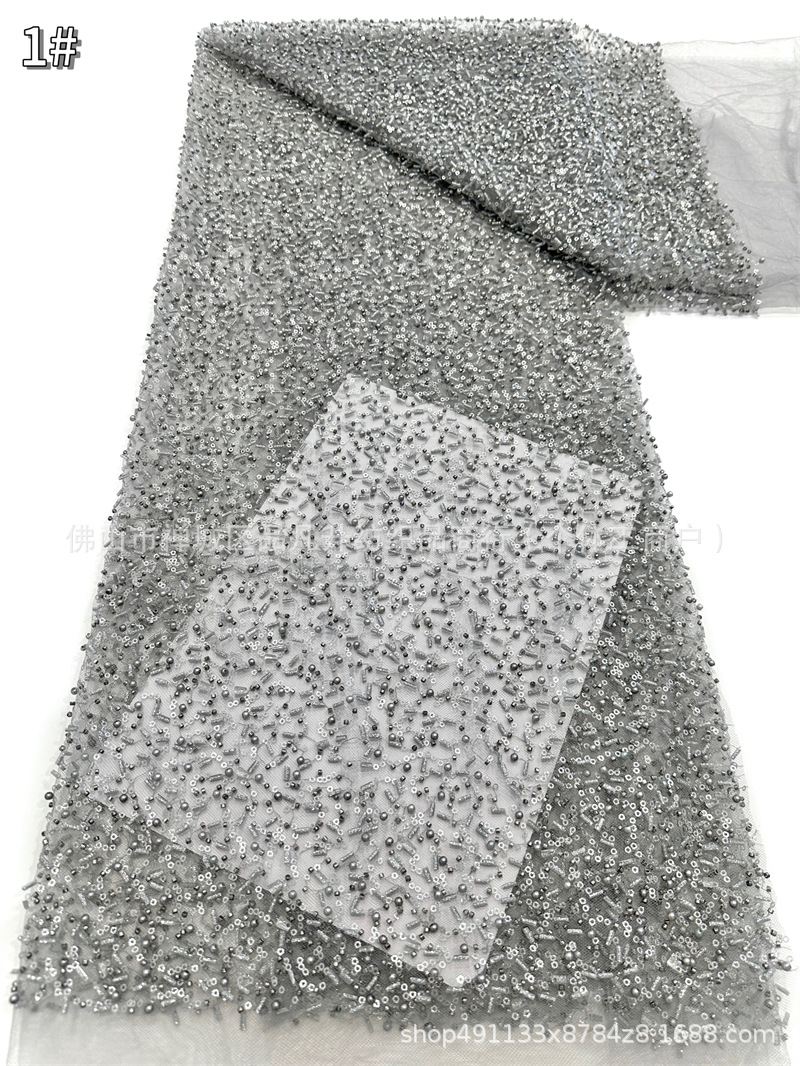 Polvo de oro rociado pieza de tubo de arroz pieza de tela bordada moda fresca vestido de moda gorra de tela de malla sequinada