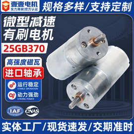 25GB370有刷减速微型电机马达电动摇奶器碎纸机齿轮 减速小马达