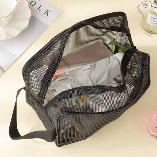 Mesh Shower Bag, Shower Bag with Mesh, Hollow Toothbrush Bag, Large Capacity Shower Bag, Handheld Makeup Bag, Drainage Fitness Bag, Bath Bag
