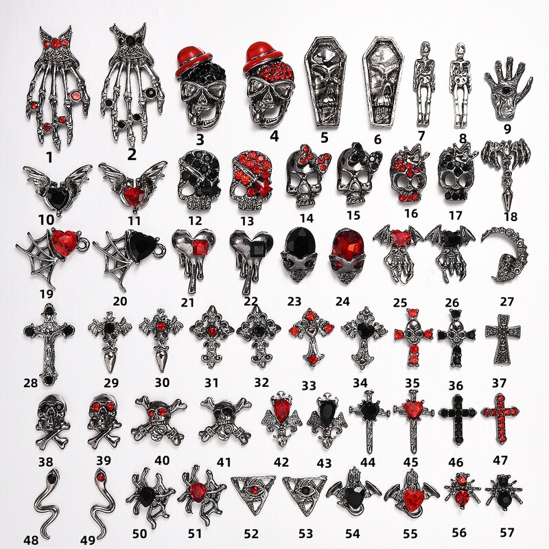 Skull Decorations Cross Wind Halloween Punk Diablo Vintage New Nail Art Ornaments Nail Alloy Skull Decorations Cross Wind Halloween Punk Diablo Vintage New Nail Art Ornaments Nail Alloy