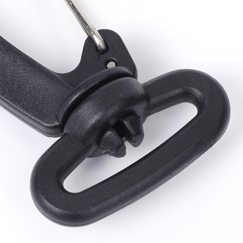 Gancho giratorio de plástico negro, correa de hombro, gancho giratorio de plástico, correa de mochila de alta calidad, hebilla de gancho giratoria de hierro, hebilla de accesorios de equipaje