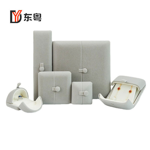 Double-open velvet snap jewelry box jewelry packaging box ring storage box pendant bracelet bracelet necklace box
