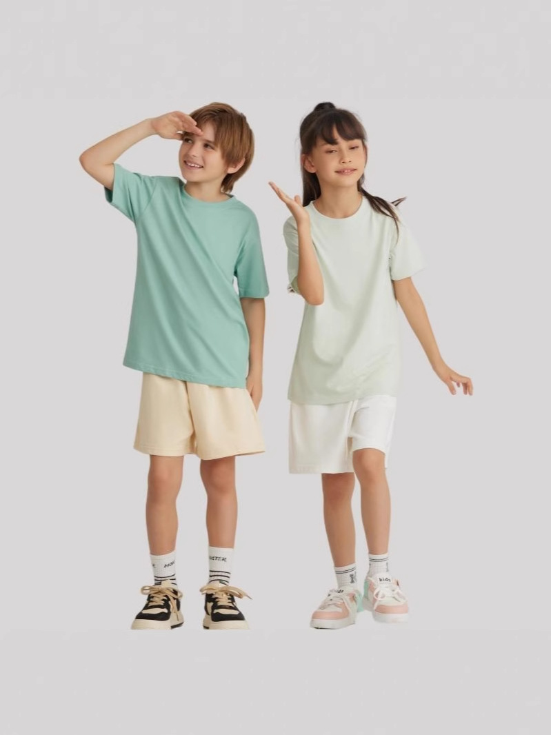 Solona camiseta para niños transfronteriza talla grande de moda manga corta suelta cuello redondo media manga camiseta de algodón helado logo impreso personalizado