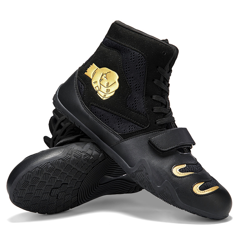 Zapatos de boxeo para adultos y niños, zapatos de entrenamiento indoor de lucha libre, zapatos de lucha libre, zapatos ligeros antideslizantes