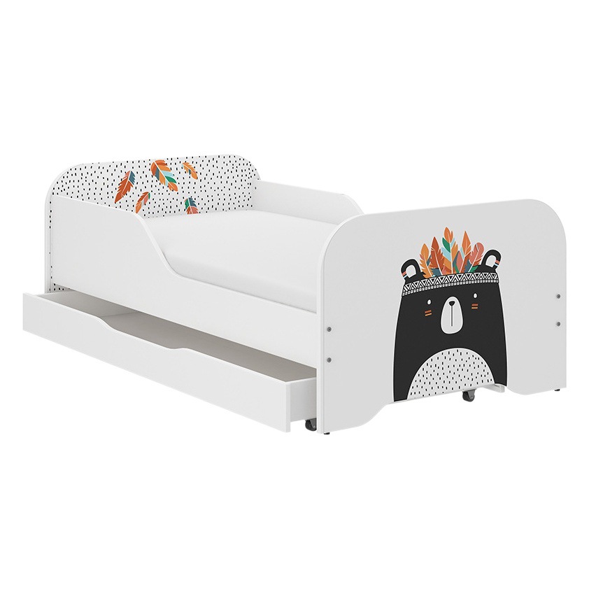 Simple cama para niños cama individual niños y niñas pequeño dormitorio con cajón de almacenamiento patrón de cama opcional
