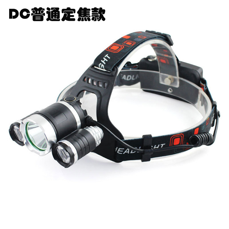 Transfronteriza de enfoque giratorio fuerte luz 3LED Faro de alta potencia de iluminación al aire libre lámpara de pesca nocturna carga T6 faro