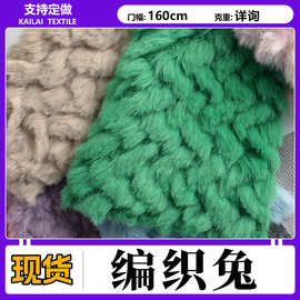 现货 编织兔 獭兔貂毛面料 仿小兔毛刷花毛绒布料玩具服装绒布