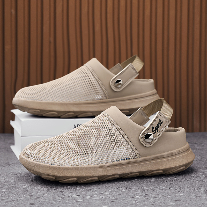 Primavera y verano de 2025 nuevos zapatos de hombre de moda simple puntera patas sandalias zapatos de playa sandalias ligeras casuales