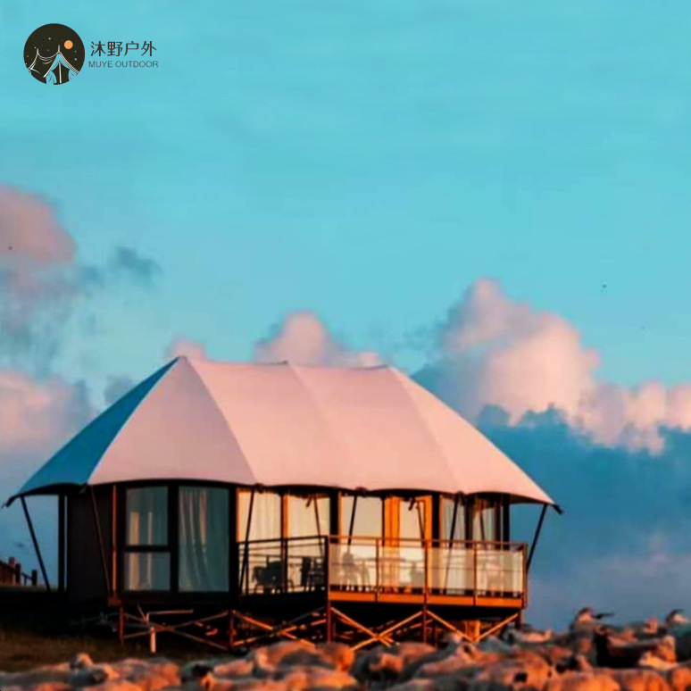 Muye red camping lujoso chalet gran alojamiento al aire libre hotel campamento tienda de campaña de lujo de alta gama hotel tienda de campaña