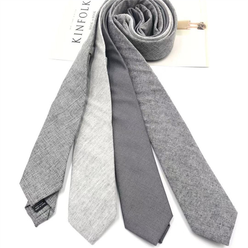 Narrow Tie Men Retro Solid Colour College Style Slim Necktie_voghion.com