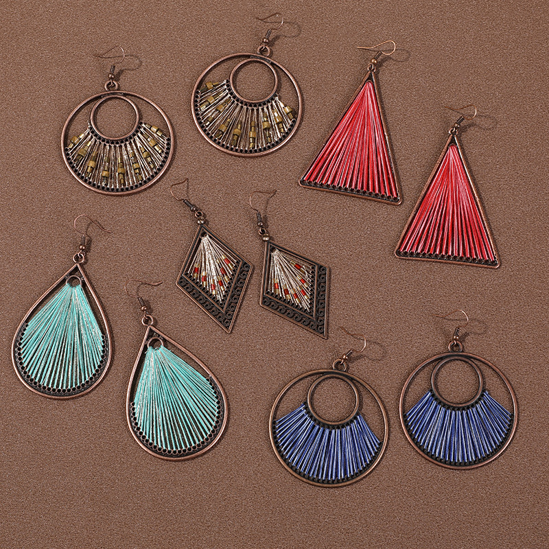 Original Design European and American Exaggerated Large Earrings Women's Retro Hong Kong Style Elegant Bohemian Ethnic Style Niche Earrings