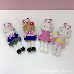 可爱い长い脚kt猫NICエルフ平成黒皮パウダースカートぬいぐるみストラップぬいぐるみペンダントプレゼント