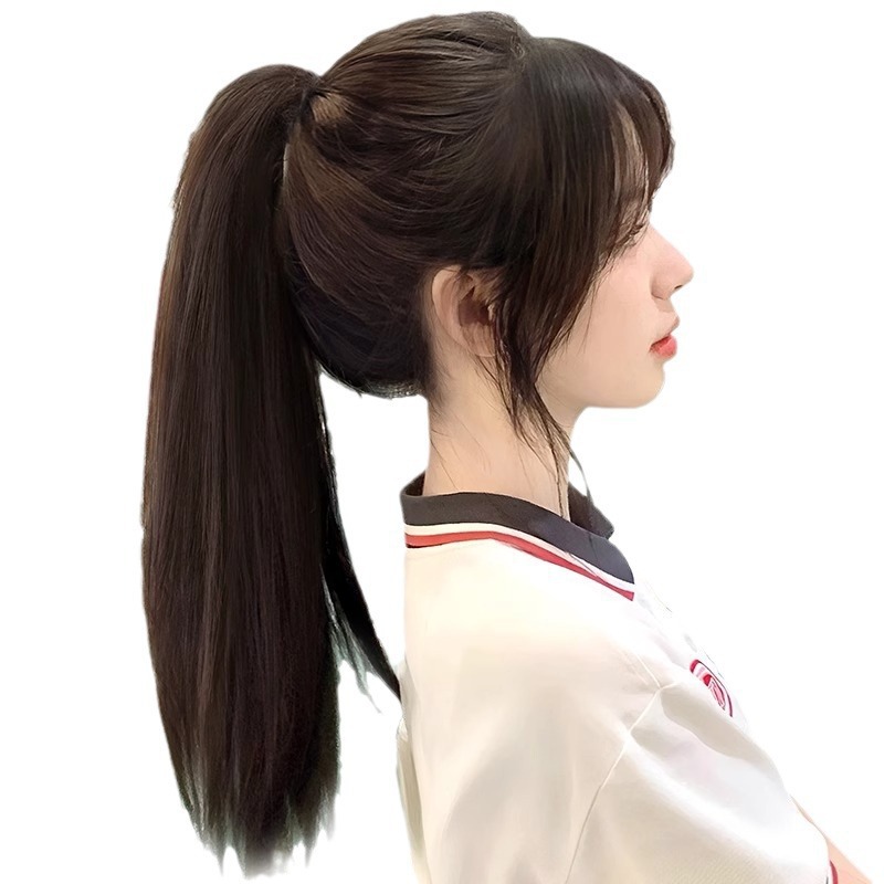 Perruca de caballo, clip de agarre de cabello recto de cabello alto, simulación de cabello de mujer, trenzas falsas, trenzas falsas, clip de agarre ultra ligero de cabello de cabello