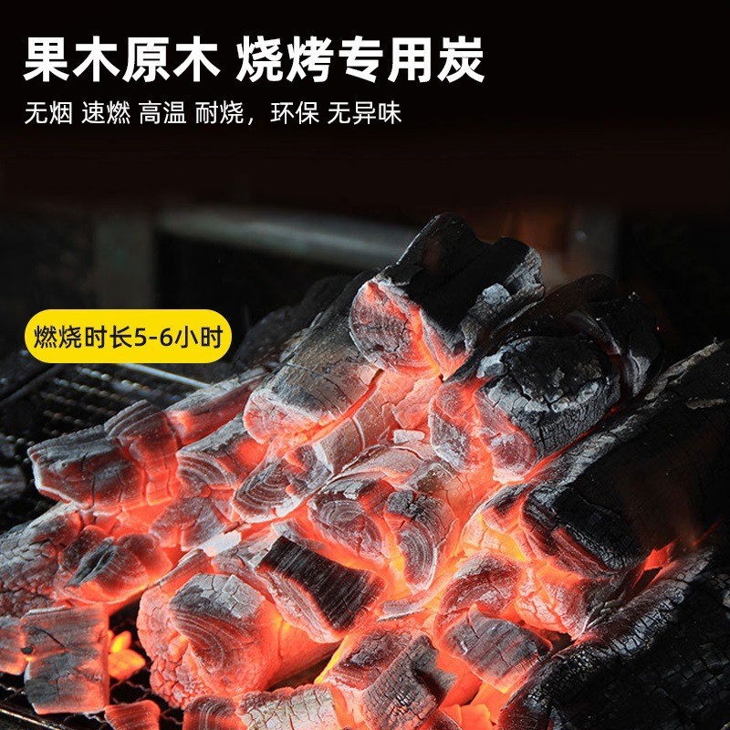 荔枝树木炭烧烤碳易然木炭厂家批发取暖烧烤果木炭高温耐烧无添加