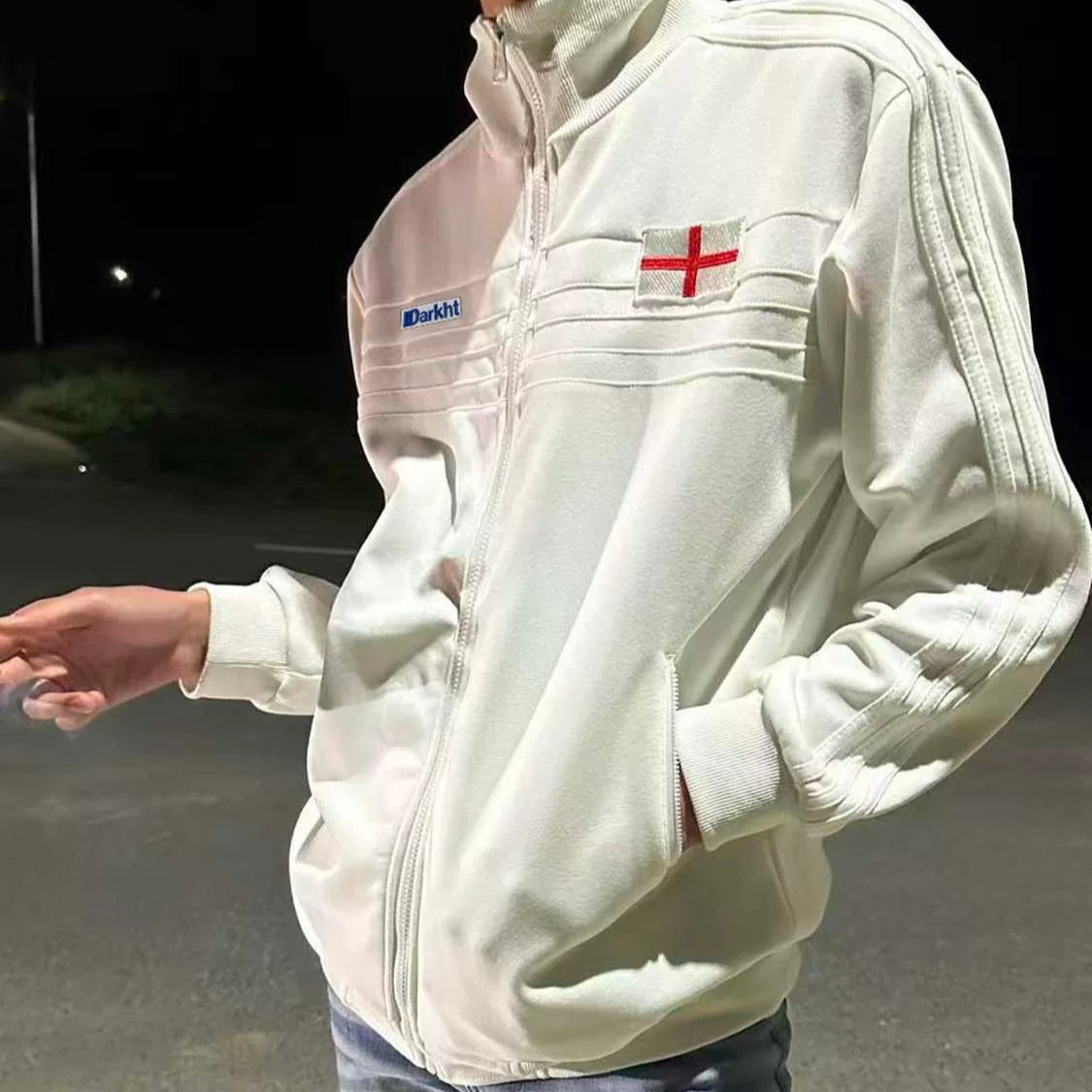 美式复古cleanfit英格兰立领卫衣外套男女休闲训练服开衫夹克轻奢
