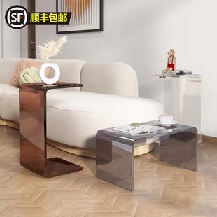 Acrylic Coffee Table Transparent Simple Internet Popular Household Side Table Nordic Bedroom Corner Table Sofa Side Cabinet Bay Window Small Table