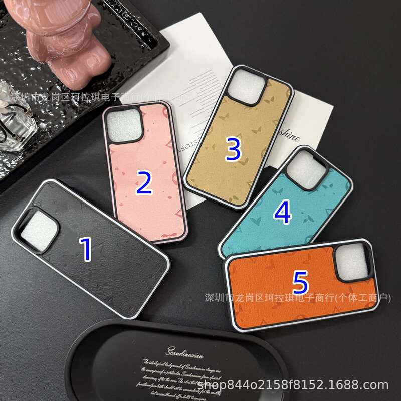 Leather trendy brand case suitable for 16promax, iPhone13, Samsung, etc. Luxurious protective cover for both men and women