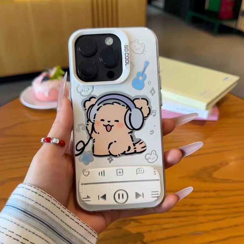 Apple 13 携帯電話ケース iPhone15/16Promax Huawei pura70 携帯電話ケースに適したミュージカル子犬|undefined