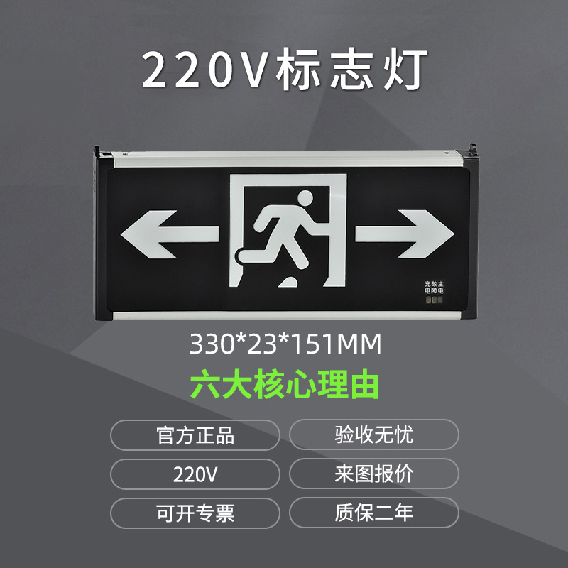 井伦新国标消防应急照明灯a型集中控制不锈钢36v安全出口指示灯|undefined